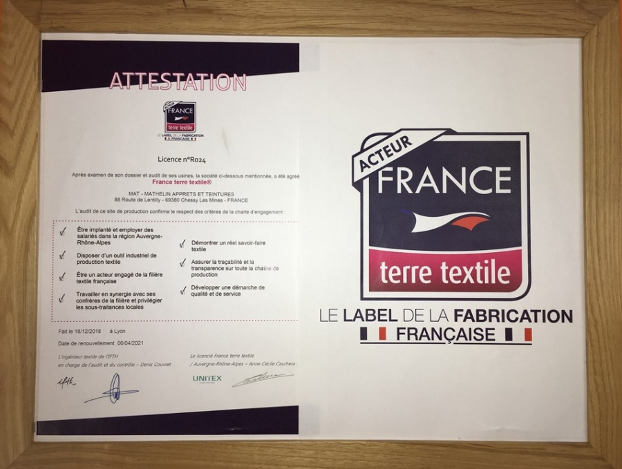 Certification France Terre Textile pour MAT